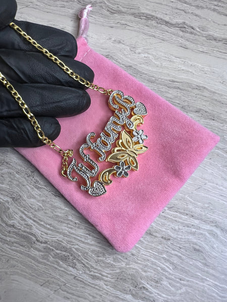 3d Name plate necklace