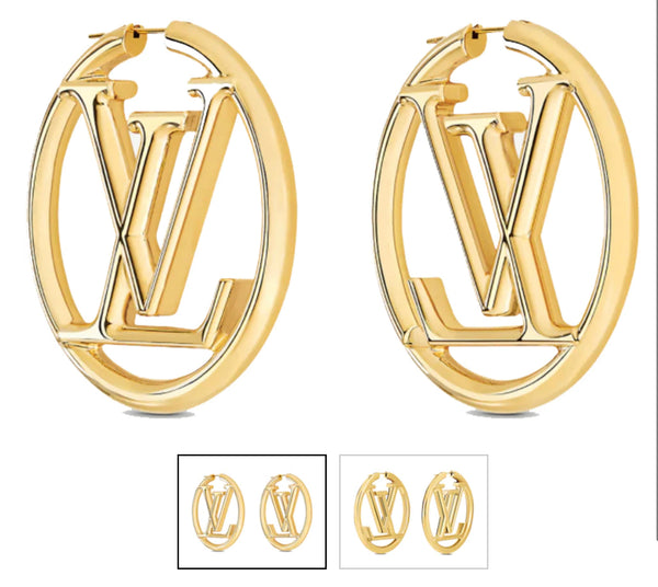 gold hoop lv earrings